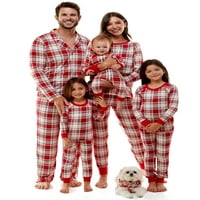 Derek srce klasično karirano odgovarajuće obiteljske božićne pidžame set
