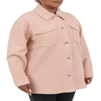 Ženska jednobojna jakna Plus size Boucle prevelika od $ & $