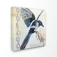 Ptičji časopis kolaž teksturirani dizajn životinja platno zidna umjetnost Elizabeth St. Hilaire