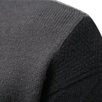 Muška Zimska moda u A-listi, Casual pleteni vuneni džemper s okruglim vratom u kontrastnoj boji, crna
