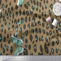 Soimoi smeđa pamučna patka tkanina umjetnički insekt i leopard životinjska kožna tkanina tkanina po dvorištu široka