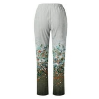 2 / ženske ljetne pamučne hlače s printom s džepovima, svestrane široke hlače s ravnim rukavima, modne Ležerne
