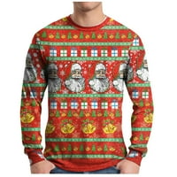 Modne muške košulje, Božićni džemperi s okruglim ovratnikom, proljetne i jesenske košulje s dugim rukavima za