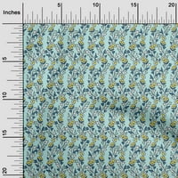 Oneoone Rayon Aqua plava tkanina Listovi i cvjetni cvjetni šivaći materijal za ispis tkanine po dvorištu široko