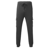 Model hlače muške muške rastezljive sportske hlače Ležerne sportske hlače s džepovima u sivoj boji