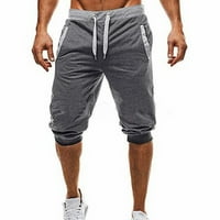 ; Muške duge Capri kratke hlače, muške sportske kratke hlače za fitness, jogging, rastezljive bermudske trenirke