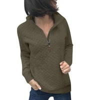 Ženska majica s kapuljačom s patentnim zatvaračem i dugim rukavima, obični casual pulover
