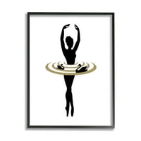 Stupell Industries jednostavna baletna balerina labud plesna silueta 14, dizajn atelier plakata