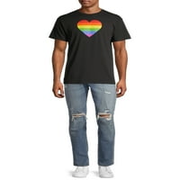 Pride Rainbow Heart Muške i grafičke majice velikih muškaraca