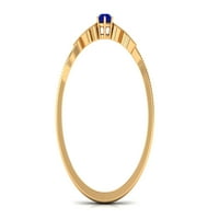 Ženski prsten od plavog safira i dijamanta, 14k žuto zlato, 11,00 USD