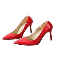 Ženske cipele s pumpicama u stilu visokog sjaja u stilu štikle za zabavu i maturalnu večer, crvene 10