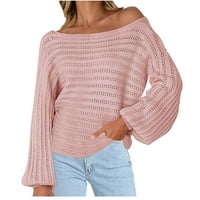 džemperi AOKSEE za žene ， žene casual modni pulover dugi rukav okrugli vrat džemper