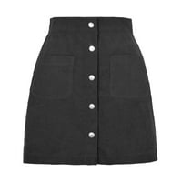 Suknja ženska kratka suknja Čvrsta je jesenska zimska suknja s patentnim zatvaračem Corduroy omota