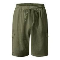 Muške proljetne / ljetne teretne kratke hlače za opuštanje i zabave na Plaži Havaji, jednobojne pamučne platnene