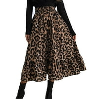 Uske suknje za žene Ženska Moda srednje duljine s leopard printom suknja A kroja s visokim strukom suknja na rasprodaji