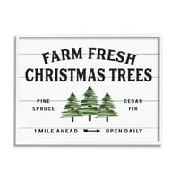 Stupell Industries White Ofted Izgled blagdanske farme Svježa božićna drvca Spruce i jela, 20, dizajn po slovima