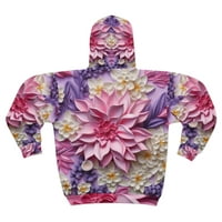 Soluvd poppin cvjetni unisex, ženski, muški zip hoodie
