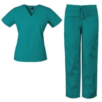 Kompleti za ženske pilinge za medicinske uniforme - džepni Top i hlače s više džepova 7891