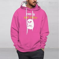 Rasprodaja u modnom tisku labavi muški i ženski džemperi s kapuljačom s dugim rukavima u vrućoj ružičastoj boji