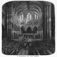 Dor_: London, 1872. Vjenčanje u Opatiji. Drvorez Gustava Doer_ iz London: Hodočašće, 1872. Ispis plakata od