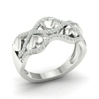 Imperial 1 5CT TDW Diamond 10K bijela zlatna vrpca i modni prsten srca