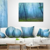 Dizajnerska stabla tamne maglovite šume-pejzažna fotografija, jastuk za skiciranje-16.16