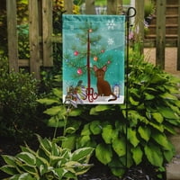 _4411 _ Abesinska mačka zastava s božićnim drvcem za vrt mala, višebojna