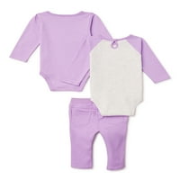 Ganimals Bodysuits i hlače za bebe djevojčice, trodijelni set