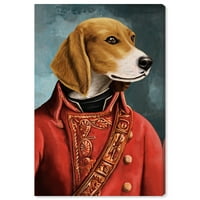 Wynwood Studio životinje zidne umjetničke platnene platnene pse i štenad 'Gentleman Beagle' - smeđa, crvena