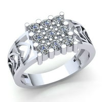 Muški zaručnički prsten od 0,2 karatnog okruglog dijamantnog reza za godišnjicu braka od 14 karatnog ružičastog,