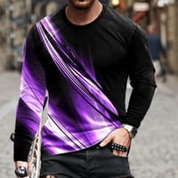 Jesenske košulje za muškarce, Muška ležerna linija pulovera s okruglim vratom i kratkim rukavima, Bluza s majicom