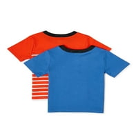 Majice za bebe i dječake-mališani, jednobojni i prugasti, Višestruki paket, 2 pakiranja, veličine 12 m-5 T