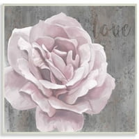 Stupell Industries vole ružičasti cvijet siva neutralna slika zidna ploča Ziwei li