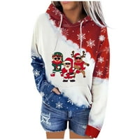 Ženska modna casual božićna tiskana bluza džepna pulover vrhovi hoodies how6sl4485576