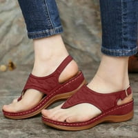 jjayotai klirens sandale za žene ženske klinaste pete letilice višebojni izvezene sandale papučice valjanja crvene
