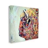 Mozaik stil portret bizona životinje i insekti Galerija slika omotano platno ispis zidne umjetnosti