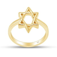 Zvijezda Davida Židovskog Hebrew Hebrew Shield 14K žuto zlato pozlaćeno sterling srebrnu zvijezdu Simbol Veličina