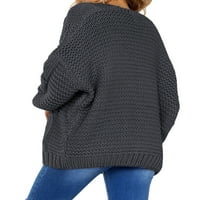 Ženski preveliki pleteni kardigan, džemperi s otvorenim prednjim dijelom, dresovi s dugim rukavima, kablovska