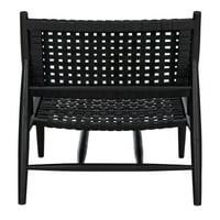 Moderna kožna pletena stolica, u crnoj boji