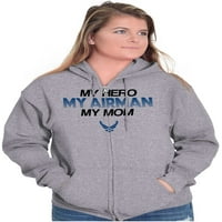 Zrakoplovne zrakoplovne zrakoplovne snage moj heroj moja mama zip up hoodie muške ženske marke Brisco brend l