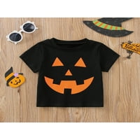 Dječaka za djecu Dječak Dječak Dječak Halloween Odjeća za bundeve lice Jack O Lantern Majice s kratkim rukavima