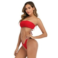 Modni Ženski kupaći kostimi Bikini s visokim strukom, Dva kupaća kostima, kupaći kostim za žene, Crveni