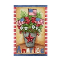 Zaštitni znak likovna umjetnost 'američki cvjetovi u zastavama kanti' platno umjetnost od strane Melinda Hipsher