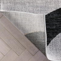 Dobro tkani svakodnevni tepih u modernom stilu oblici i krugovi, Višebojni