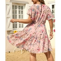 Ljetne haljine Za Žene, Ležerne haljine s cvjetnim printom, Plus veličine, slojevite lepršave mini sarafane za