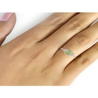 Jewelersclub peridot prsten rođeni nakit - 0. karat peridot 0. nakit od srebrnog prstena od sterlinga s bijelim