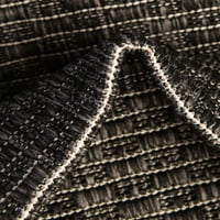 Jedinstveni tkalački stan s mekim obrubom za unutarnju i vanjsku upotrebu, crni rubni tepih od slonovače 10' 13',