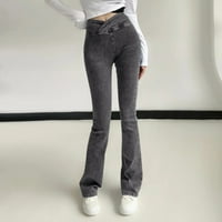 Traper hlače žene jean hlače ženske visoke elastične hlače visokog struka vitke fit traperice flare hlače jean