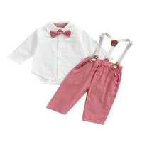 Colofity Baby Toddler Boy Formalni gospodini odijela, haljina kratka košulja s Bowtie+Suspender hlače Odjetna