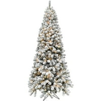 Fraser Hill Farm Prelit Smart Clear Lights, Alaskan Flocked Umjetno božićno drvce, 12 '